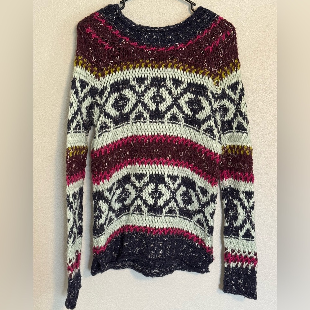 Free People Oversized Multicolor Chunky Knit Sweater - Picture 3 of 3